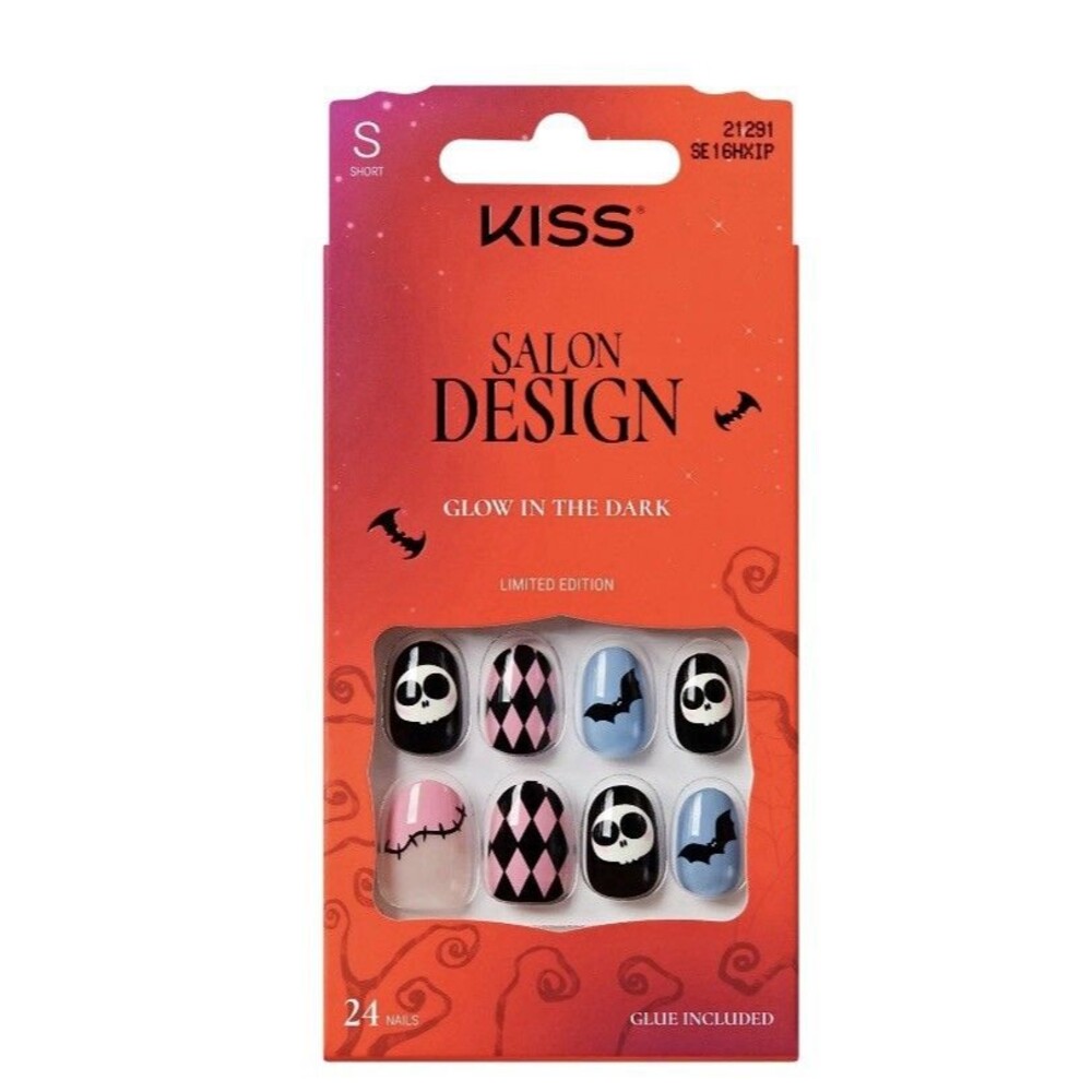 KISS Salon Design Limited Edition Halloween Press On Glow Nails Nightmare Parade